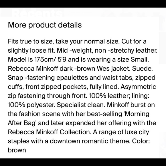 ⛔️❌ S O L D ❌⛔️ Rebecca Mincoff Wes Suede Jacket Dark Brown Size M - Picture 12 of 12